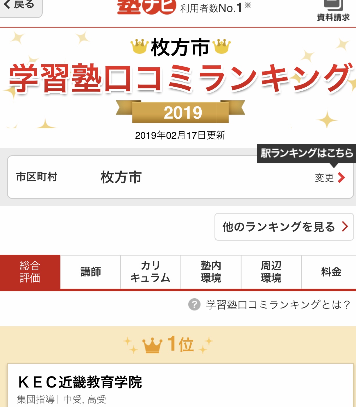 学習塾_口コミランキング_KEC近畿教育学院_第１位