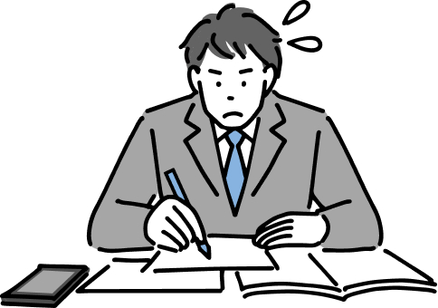 焦って勉強している学生
