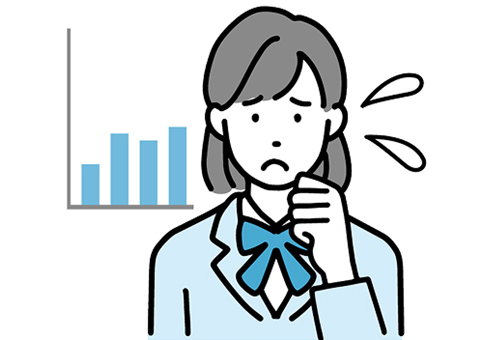 合格できるか心配な学生